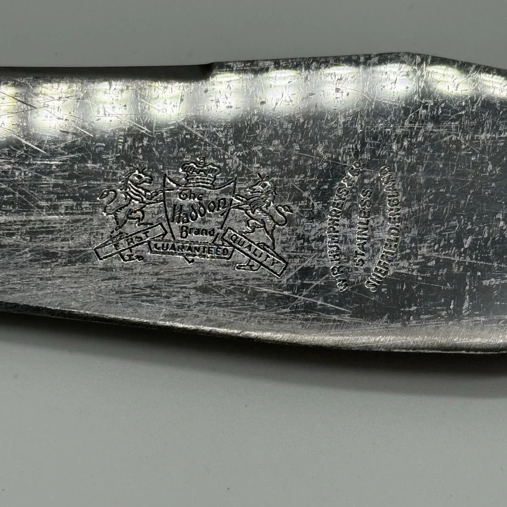 W.R. Humphreys & Co Antler Handle 2pc Carving Set Knife & Fork Sheffield England
